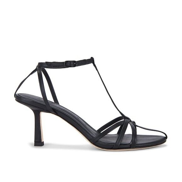 Studio Amelia Aviary 70 heel black strappy open toe sandals leather like new - Picture 1 of 14